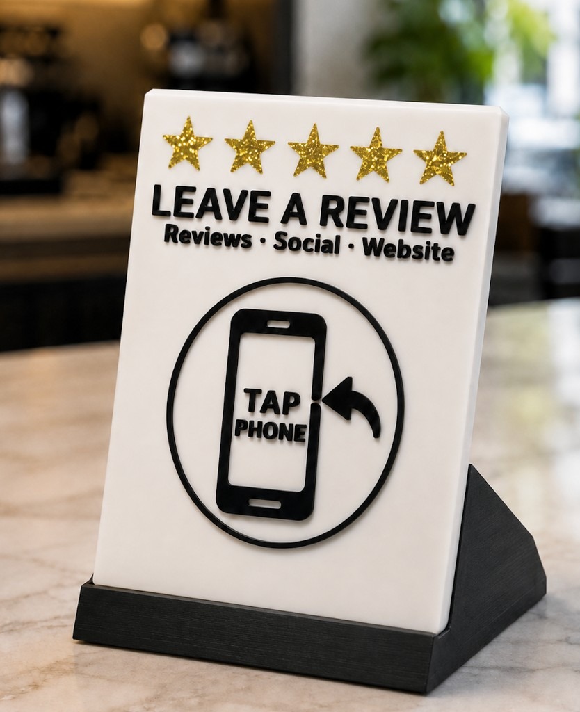 LocalTap Review Block on a counter